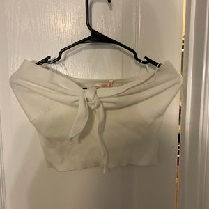 NWT white tie-front strapless top